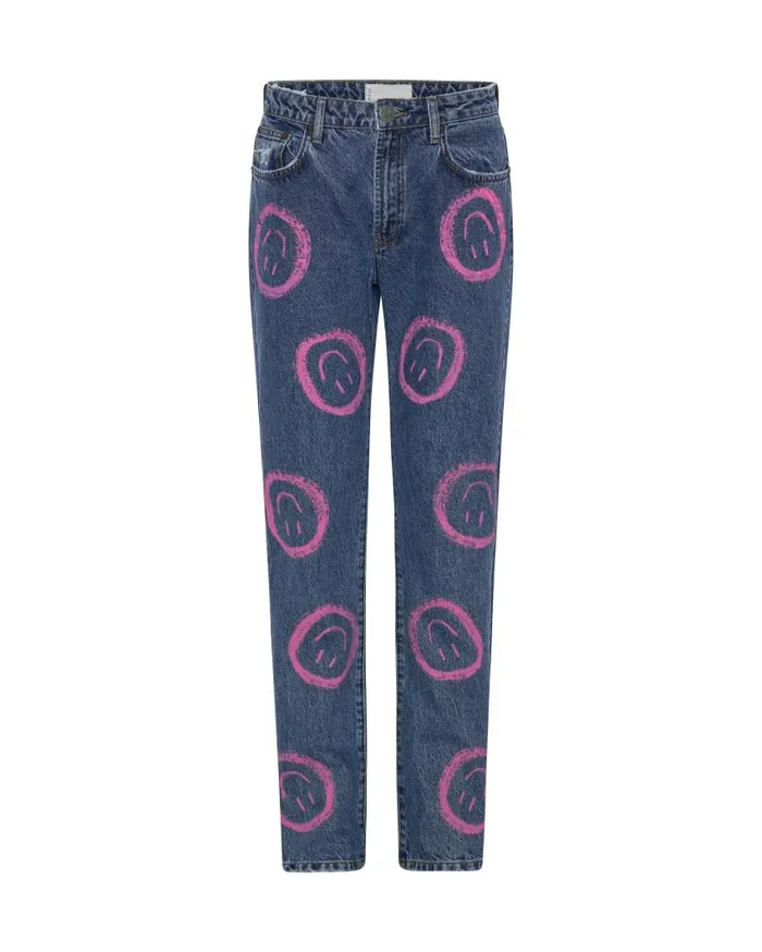 One Teaspoon Denim Jeans Women All Smiles High Waist Awesome Baggies Jeans