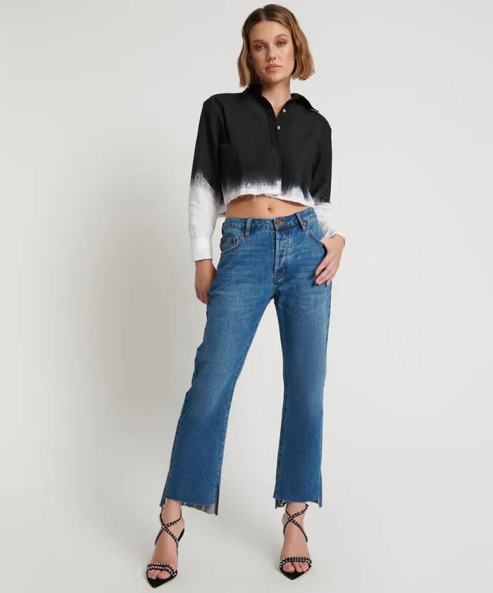 One Teaspoon Denim Jeans Women Bay Blue Cropped Jeans Hooligans Mid Waist Relaxed One Teaspoon Denim Jeans Women Bay Blue Cropped Jeans Hooligans Mid Waist Relaxed