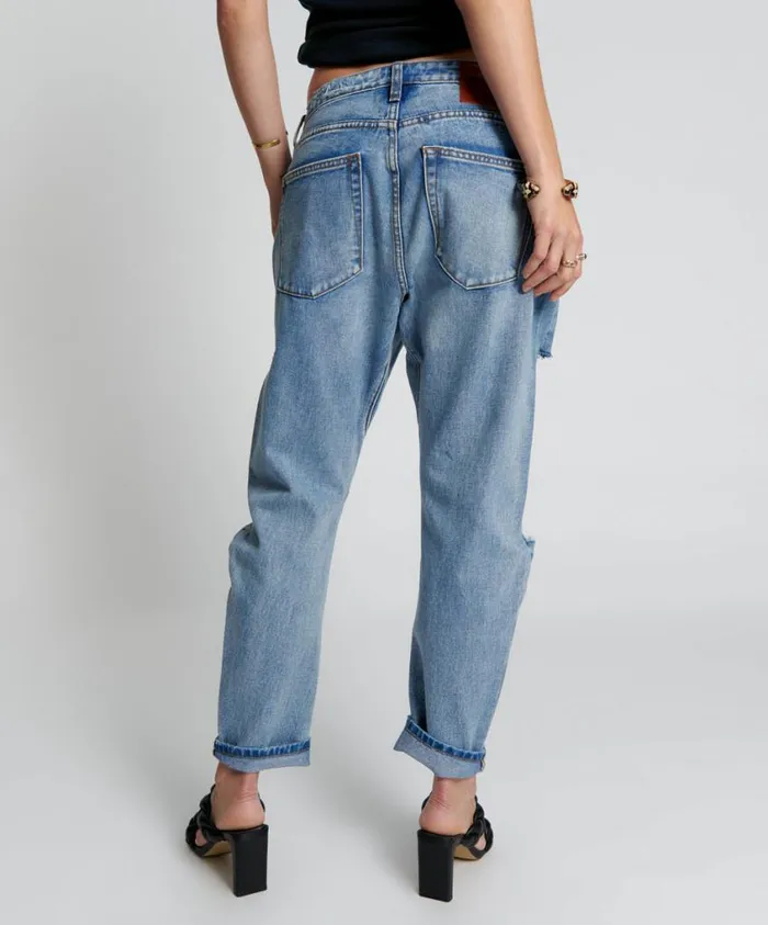 One Teaspoon Denim Jeans Women Berlin Blue Messed Up Saints Boyfriend Pants