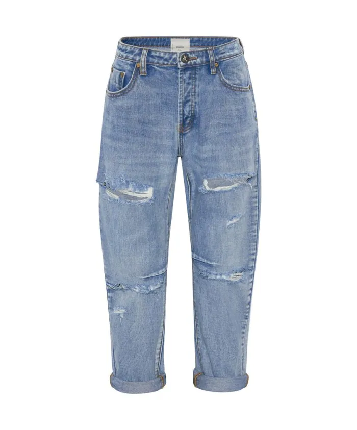 One Teaspoon Denim Jeans Women Berlin Blue Messed Up Saints Boyfriend Pants