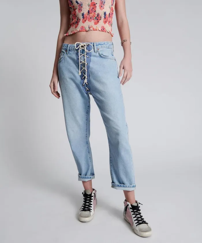 One Teaspoon Denim Jeans Women Best Blue Laced Bandits Relaxed Jean