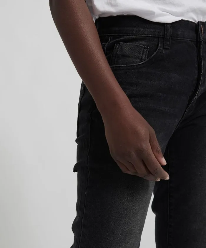 One Teaspoon Denim Jeans Women Black Anchor Truckers Straight Leg Jean OneTeaspoon