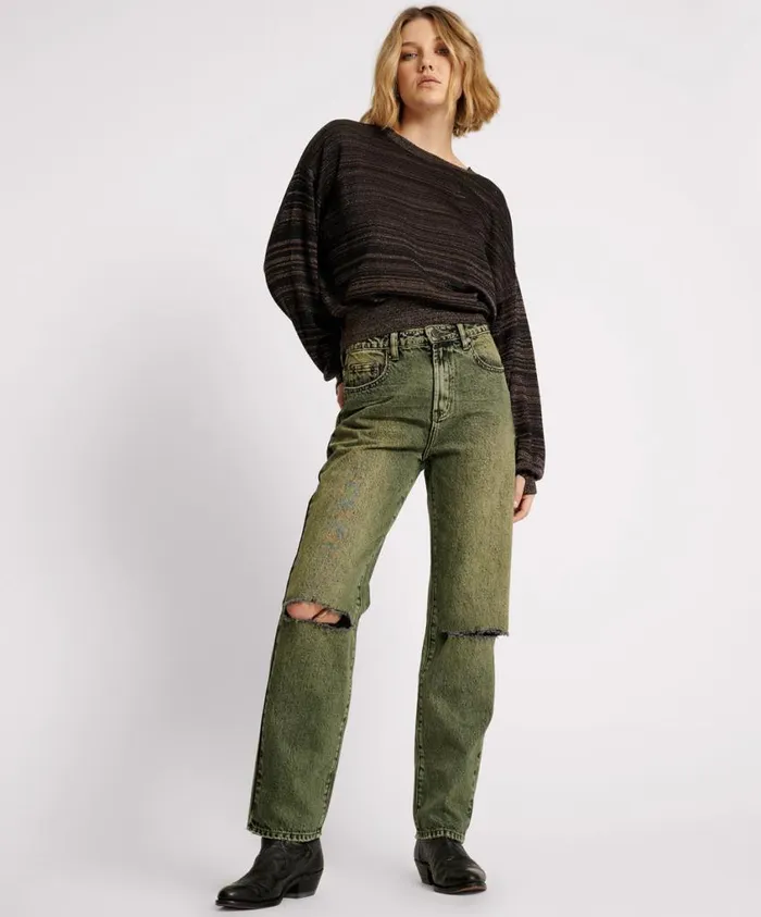 One Teaspoon Denim Jeans Women BLACK KHAKI AWESOME BAGGIES HIGH WAIST STRAIGHT LEG JEANS One Teaspoon Denim Jeans Women BLACK KHAKI AWESOME BAGGIES HIGH WAIST STRAIGHT LEG JEANS