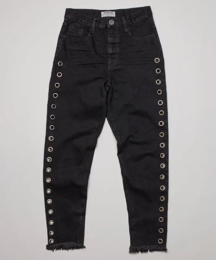 One Teaspoon Denim Jeans Women Black Oak Legend High Waist Mom Jean