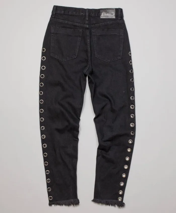One Teaspoon Denim Jeans Women Black Oak Legend High Waist Mom Jean