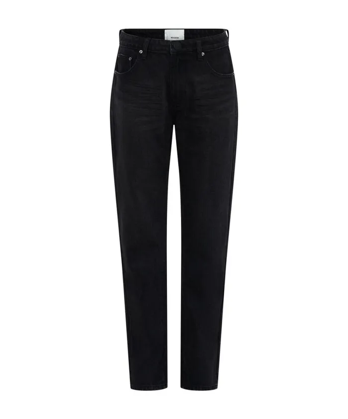 One Teaspoon Denim Jeans Women Black Oak Truckers Mid Waist Straight Leg Jean