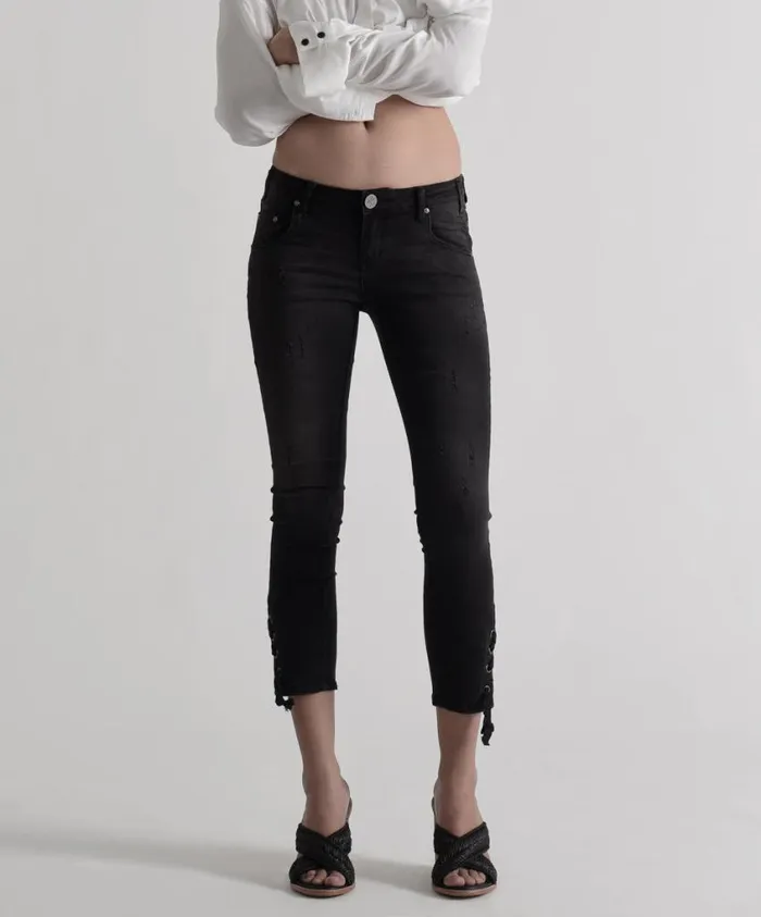 One Teaspoon Denim Jeans Women Black Paris Freebirds Ii Low Waist Skinny Jean