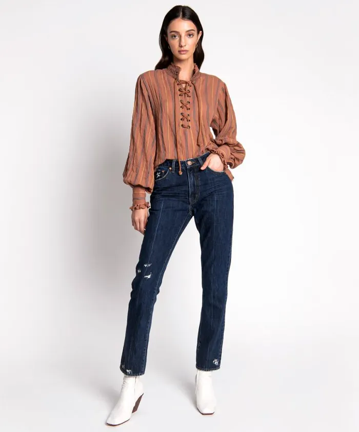 One Teaspoon Denim Jeans Women Blue Awesome Baggies High Waist Straight Jean Blue One Teaspoon Denim Jeans Women Blue Awesome Baggies High Waist Straight Jean Blue
