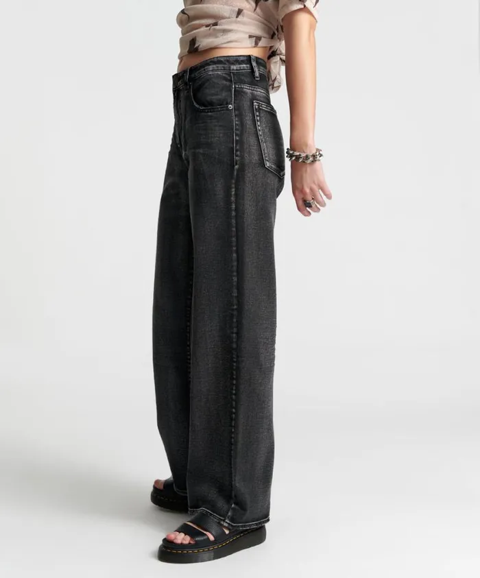 One Teaspoon Denim Jeans Women Cut Out Wide Leg Jeans 8211 Jackson Mid Waist