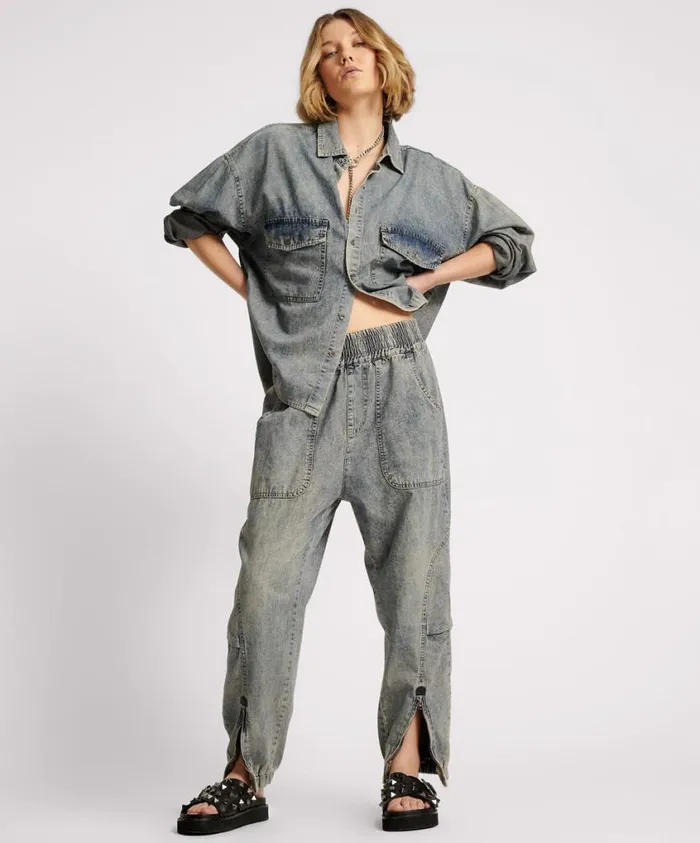One Teaspoon Denim Jeans Women Dirty Blue Jeans 8211 Denim Flight Pants USA