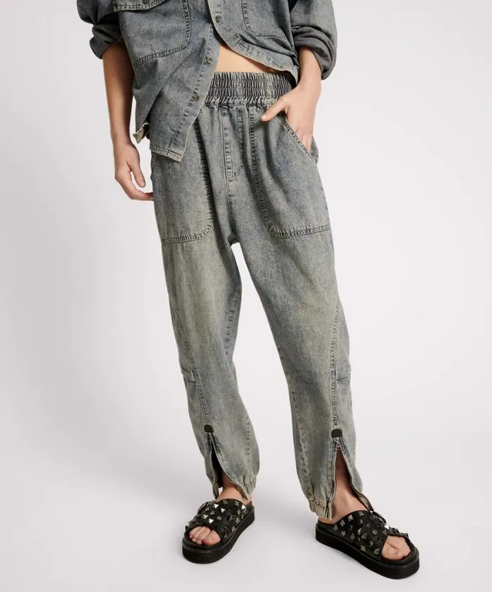 One Teaspoon Denim Jeans Women Dirty Blue Jeans 8211 Denim Flight Pants USA
