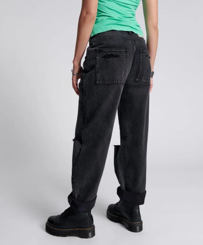One Teaspoon Denim Jeans Women Faded Black Womens Smith Trouser Jeans