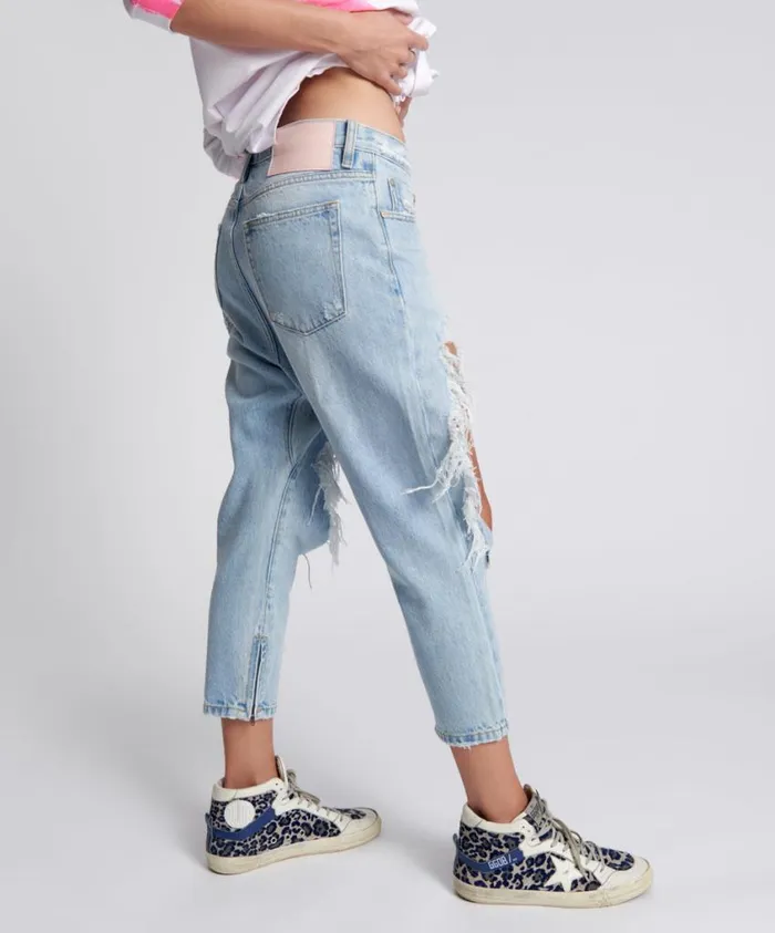 One Teaspoon Denim Jeans Women Fleetwood Kingpins Cropped Boyfriend Jeans
