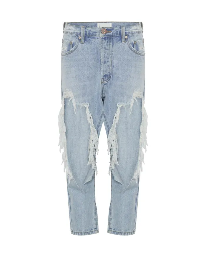 One Teaspoon Denim Jeans Women Fleetwood Kingpins Cropped Boyfriend Jeans
