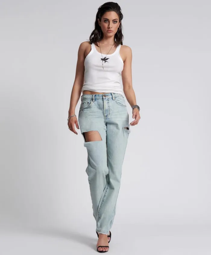 One Teaspoon Denim Jeans Women Kansas Blue 1982S High Waist Balloon Jeans