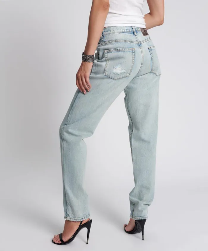 One Teaspoon Denim Jeans Women Kansas Blue 1982S High Waist Balloon Jeans