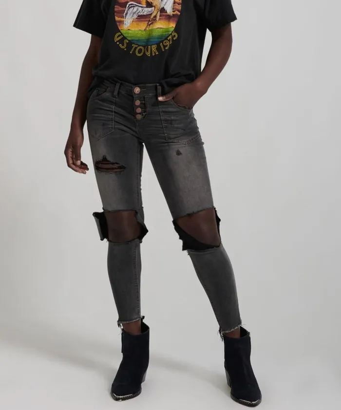 One Teaspoon Denim Jeans Women Le Duke Freebirds Ii Low Waist Skinny Jean