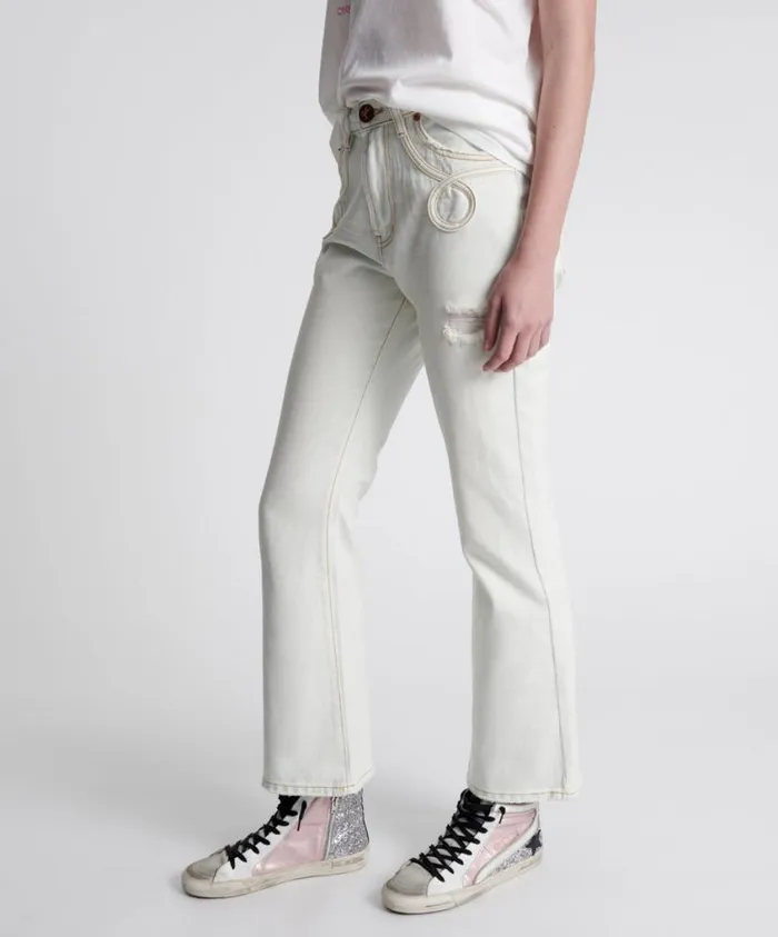 One Teaspoon Denim Jeans Women Le Loop Charlie Slim High Waist Flare