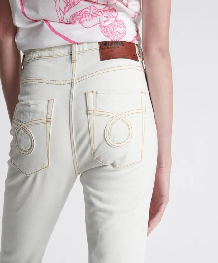 One Teaspoon Denim Jeans Women Le Loop Charlie Slim High Waist Flare