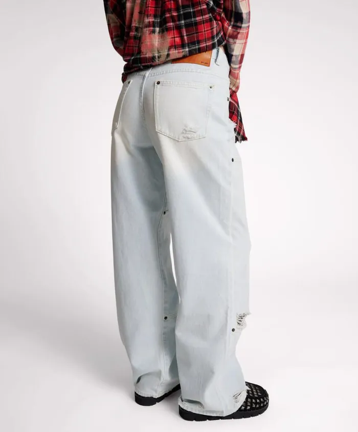 One Teaspoon Denim Jeans Women Le Surf Jackson Utility Mid Waist Wide Leg Jeans