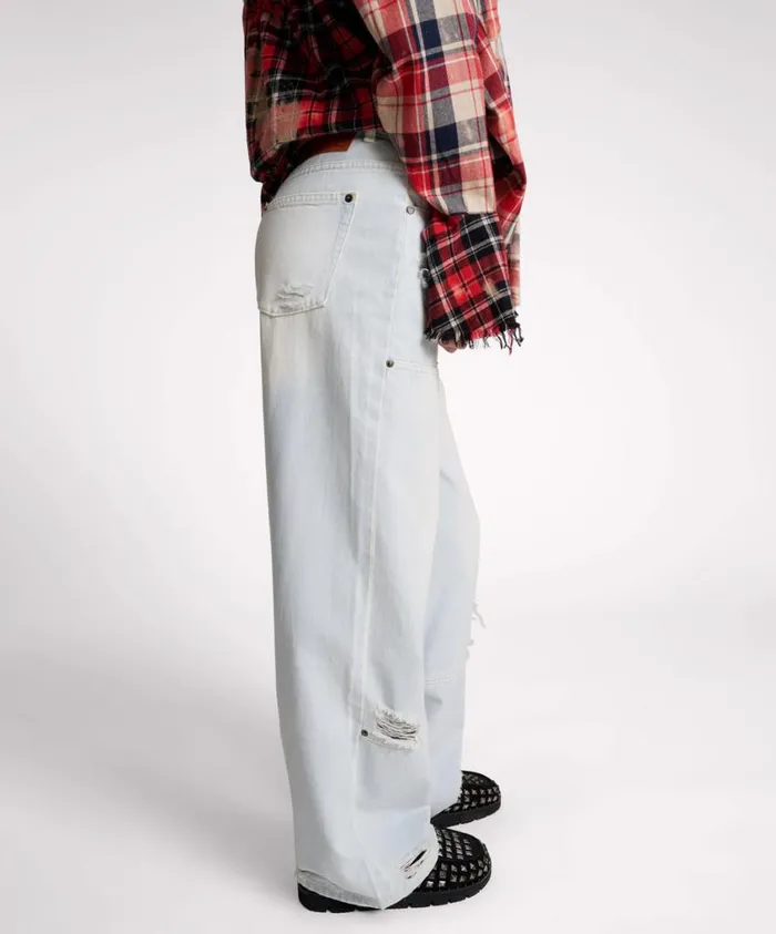 One Teaspoon Denim Jeans Women Le Surf Jackson Utility Mid Waist Wide Leg Jeans