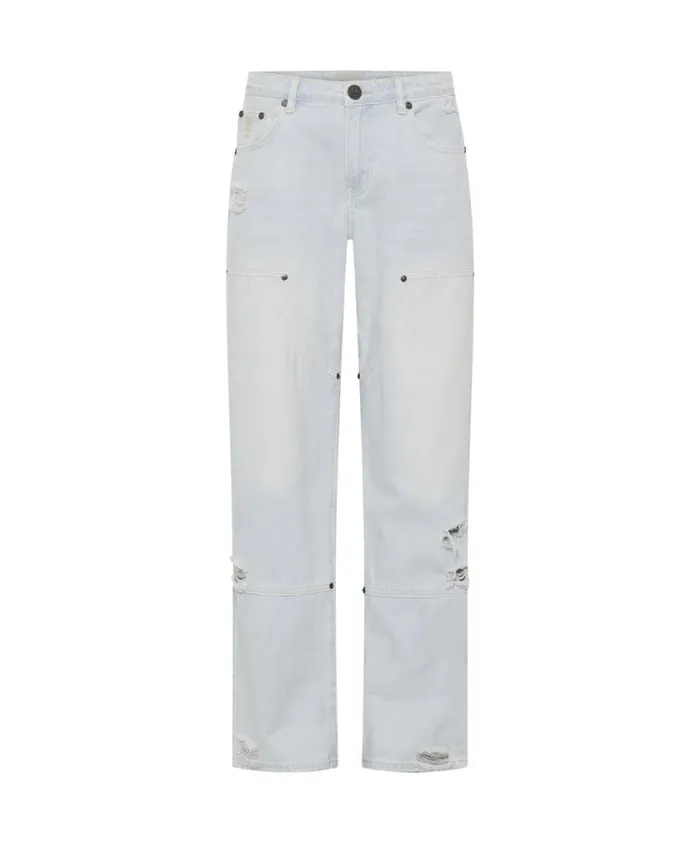 One Teaspoon Denim Jeans Women Le Surf Jackson Utility Mid Waist Wide Leg Jeans