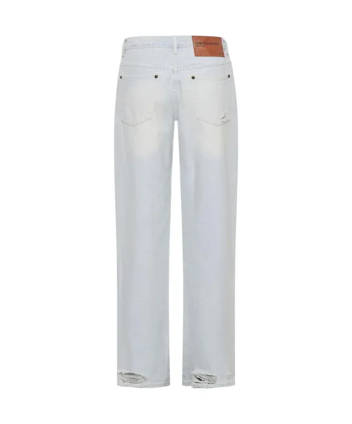 One Teaspoon Denim Jeans Women Le Surf Jackson Utility Mid Waist Wide Leg Jeans