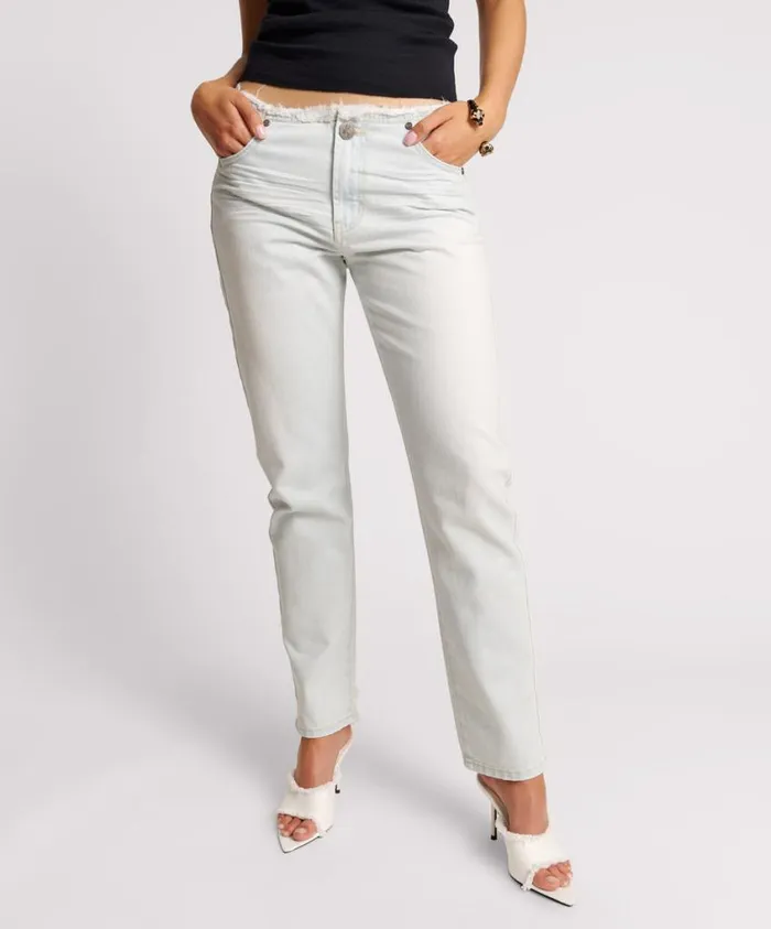 One Teaspoon Denim Jeans Women Le Surf Truckers Low Waist Straight Leg Jeans