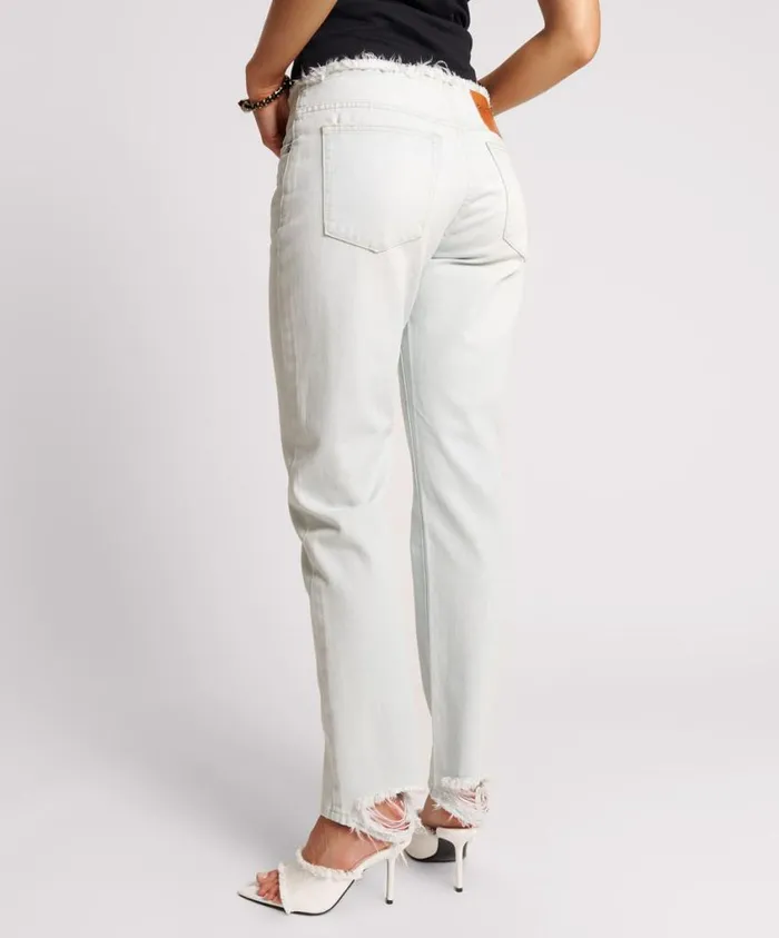One Teaspoon Denim Jeans Women Le Surf Truckers Low Waist Straight Leg Jeans