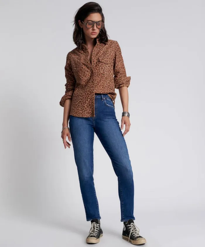 One Teaspoon Denim Jeans Women Luxe Power Blue Legend High Waist Mom Jeans