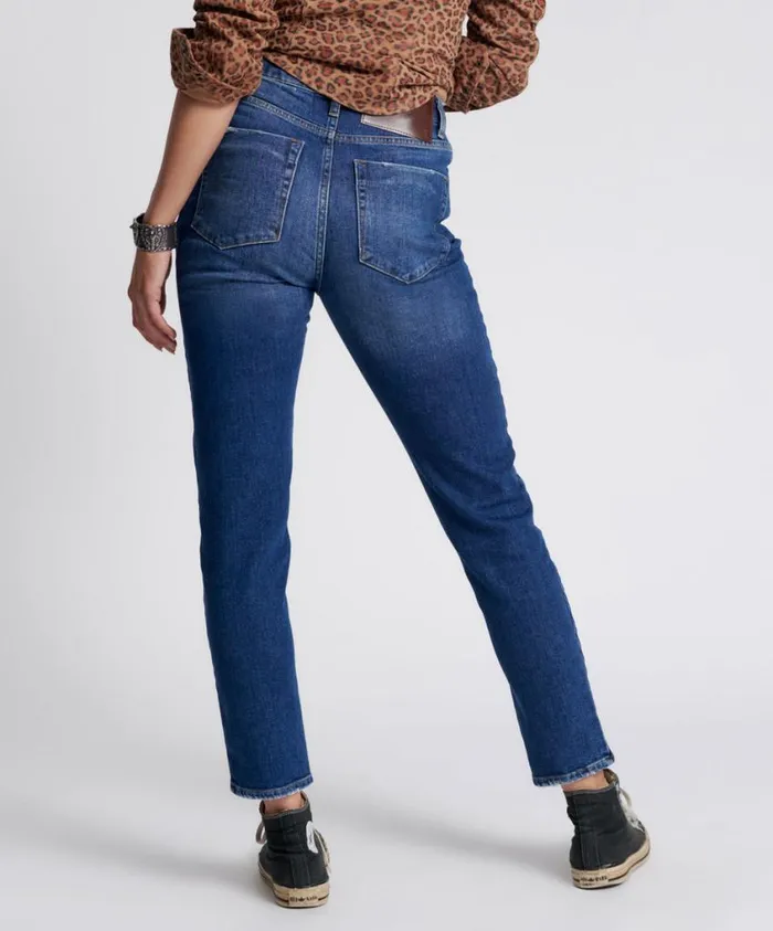 One Teaspoon Denim Jeans Women Luxe Power Blue Legend High Waist Mom Jeans