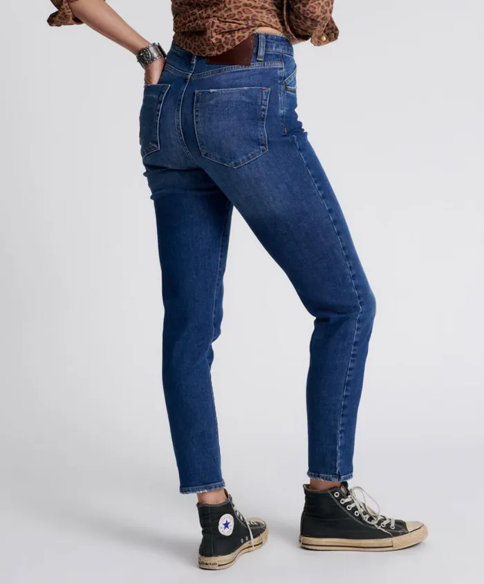 One Teaspoon Denim Jeans Women Luxe Power Blue Legend High Waist Mom Jeans