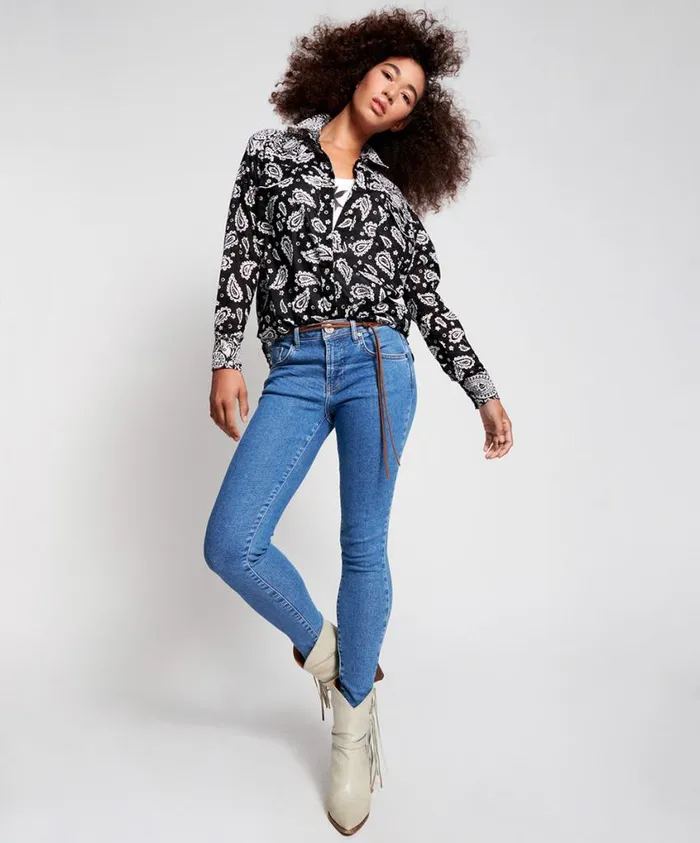 One Teaspoon Denim Jeans Women Miami Blue Freebirds Ii High Waist Skinny Jean Blue One Teaspoon Denim Jeans Women Miami Blue Freebirds Ii High Waist Skinny Jean Blue