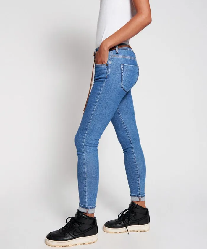 One Teaspoon Denim Jeans Women Miami Blue Freebirds Ii High Waist Skinny Jean Blue