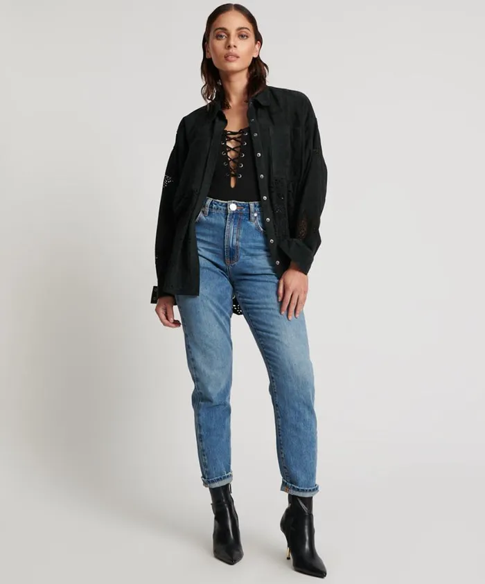 One Teaspoon Denim Jeans Women Pacifica Legends High Waist Mom Jean