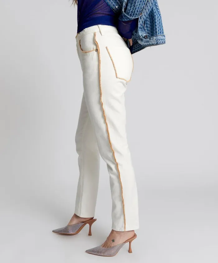 One Teaspoon Denim Jeans Women Pearl Awesome Baggies High Waist Straight Leg Jeans
