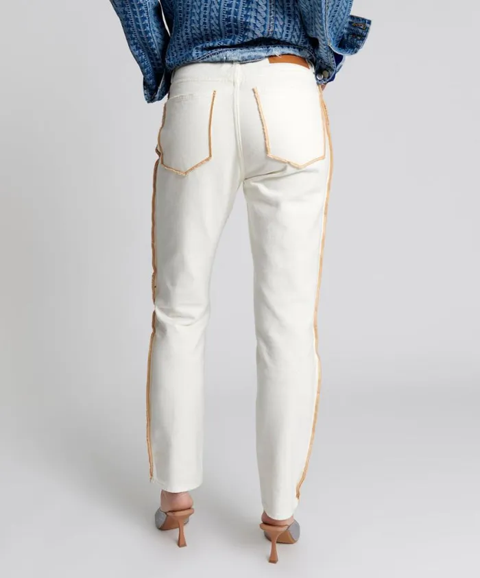 One Teaspoon Denim Jeans Women Pearl Awesome Baggies High Waist Straight Leg Jeans