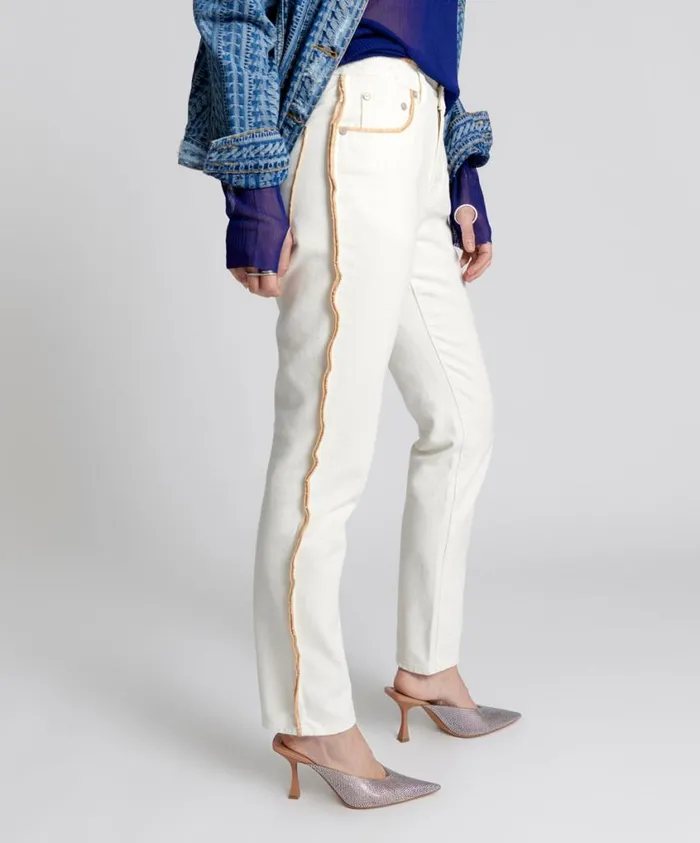 One Teaspoon Denim Jeans Women Pearl Awesome Baggies High Waist Straight Leg Jeans