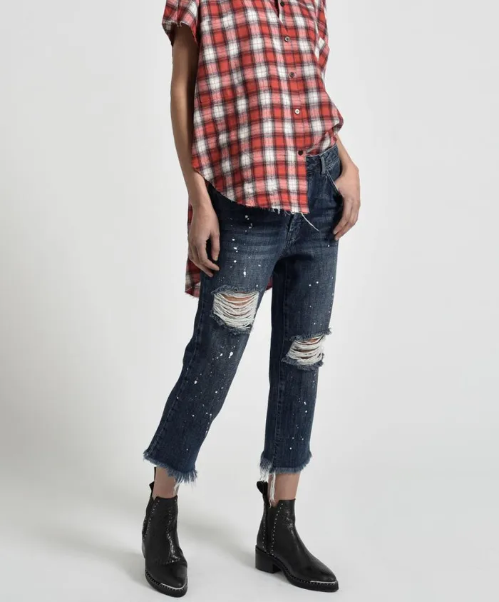 One Teaspoon Denim Jeans Women Pop Cult Hooligans Low Waist Straight Leg Jean