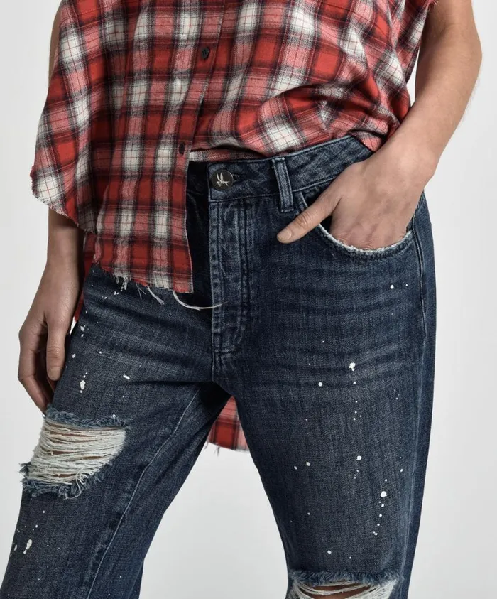 One Teaspoon Denim Jeans Women Pop Cult Hooligans Low Waist Straight Leg Jean