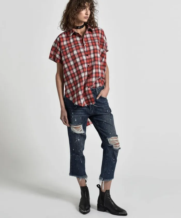 One Teaspoon Denim Jeans Women Pop Cult Hooligans Low Waist Straight Leg Jean