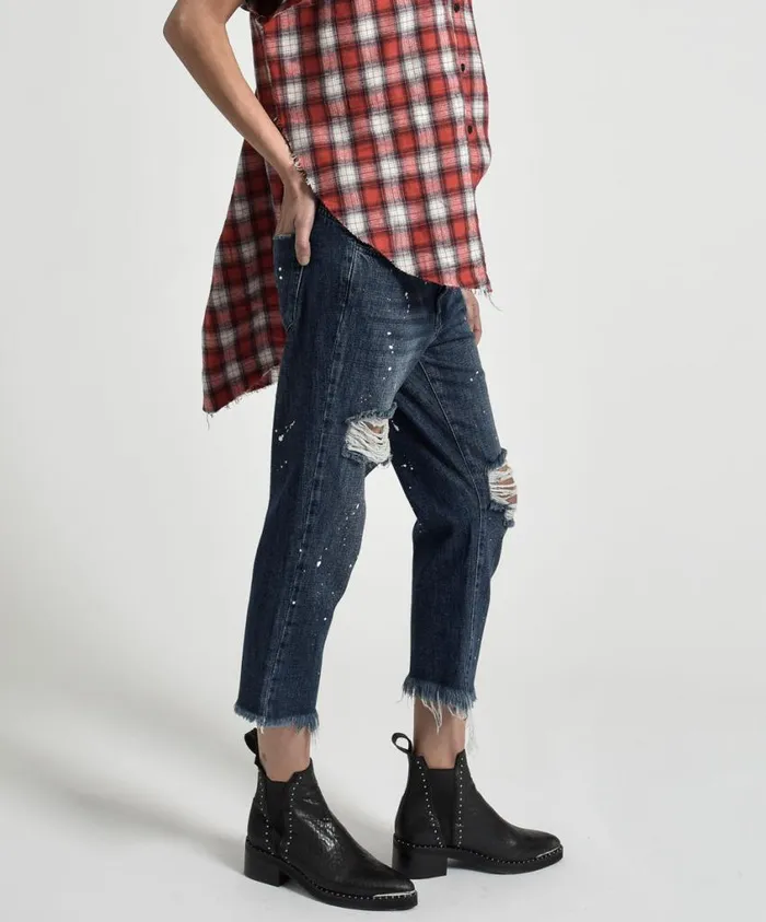 One Teaspoon Denim Jeans Women Pop Cult Hooligans Low Waist Straight Leg Jean