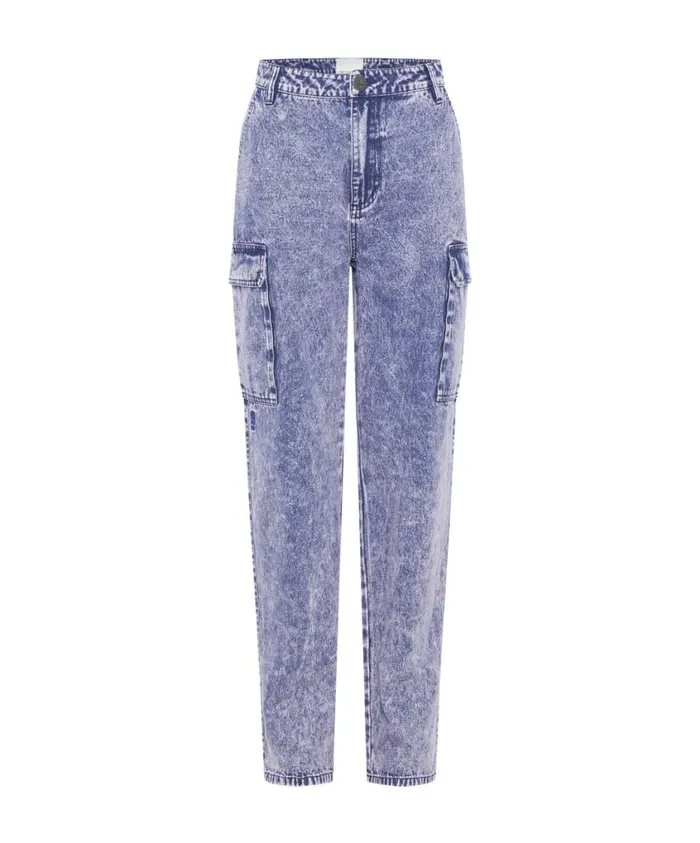 One Teaspoon Denim Jeans Women Purple Rain Cargo Motion Denim Jeans