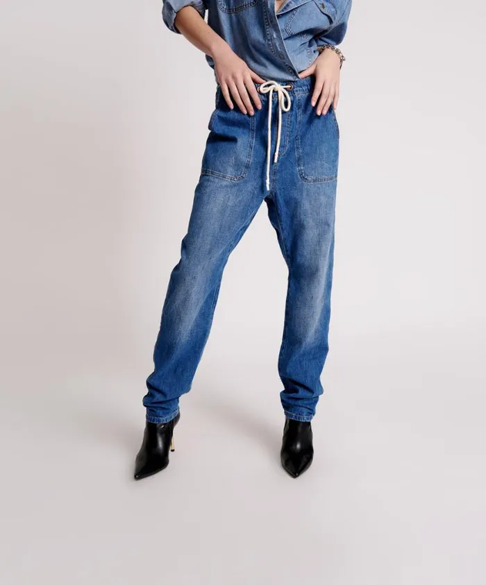 One Teaspoon Denim Jeans Women Resort Blue High Waist Shabbies Jean