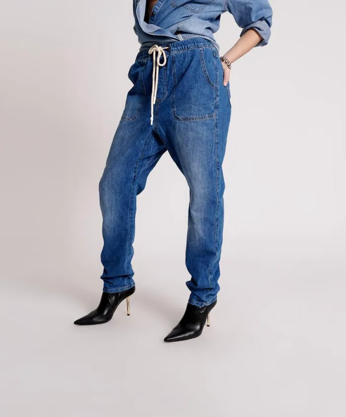 One Teaspoon Denim Jeans Women Resort Blue High Waist Shabbies Jean