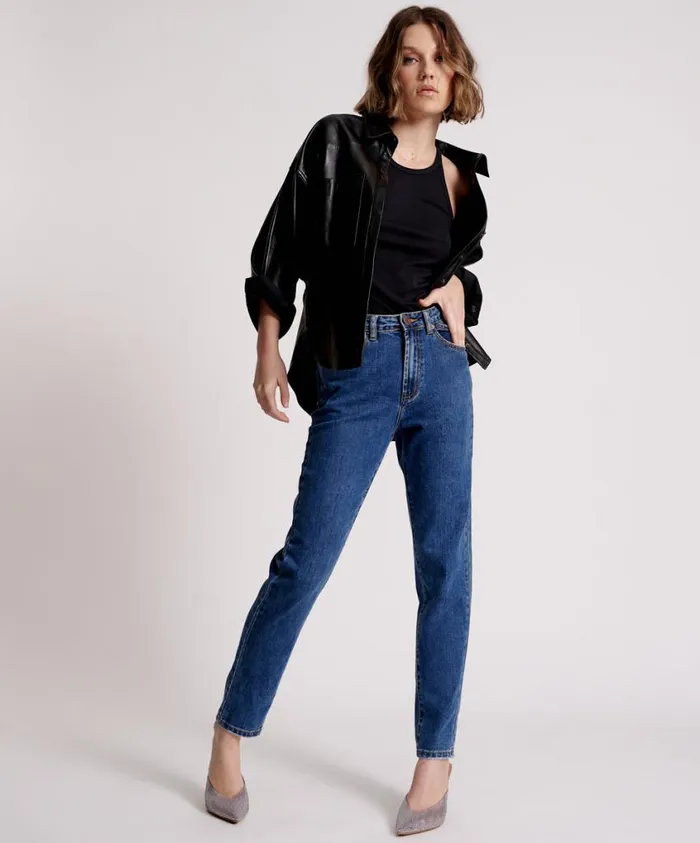 One Teaspoon Denim Jeans Women Rodeo Blue Legend High Waist Mom Jeans