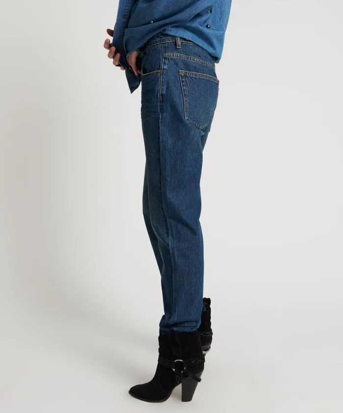 One Teaspoon Denim Jeans Women Royal Blue Truckers Low Waist Straight Leg Jean
