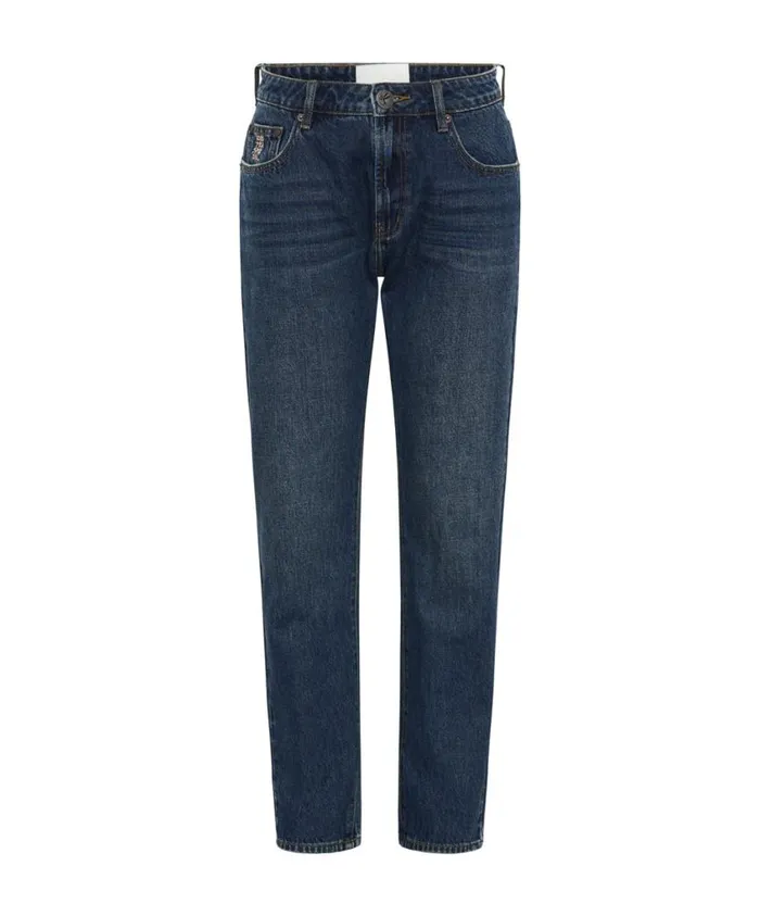 One Teaspoon Denim Jeans Women Royal Blue Truckers Low Waist Straight Leg Jean