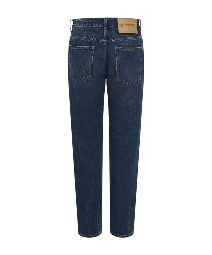 One Teaspoon Denim Jeans Women Royal Blue Truckers Low Waist Straight Leg Jean