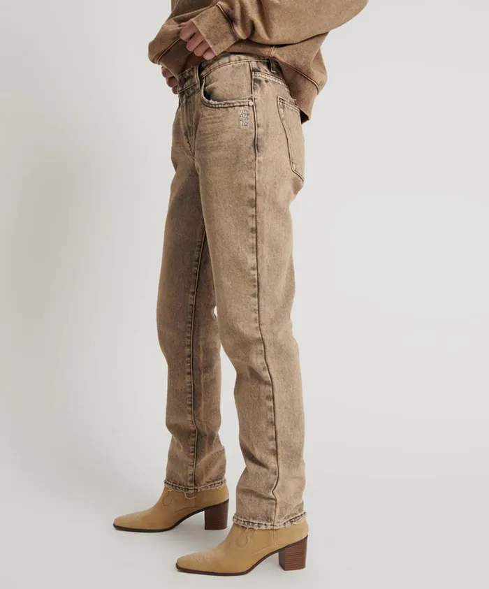 One Teaspoon Denim Jeans Women Rust Truckers Low Waist Straight Leg Jean
